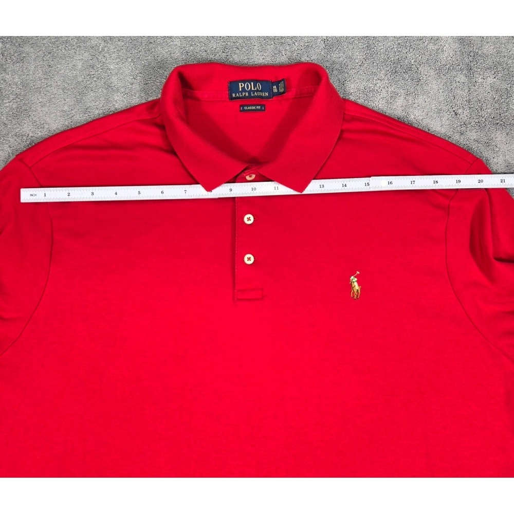Polo Ralph Lauren Polo Shirt Mens XL Red Excellent Classic Fit Short Sleeve Logo - Picture 8 of 13